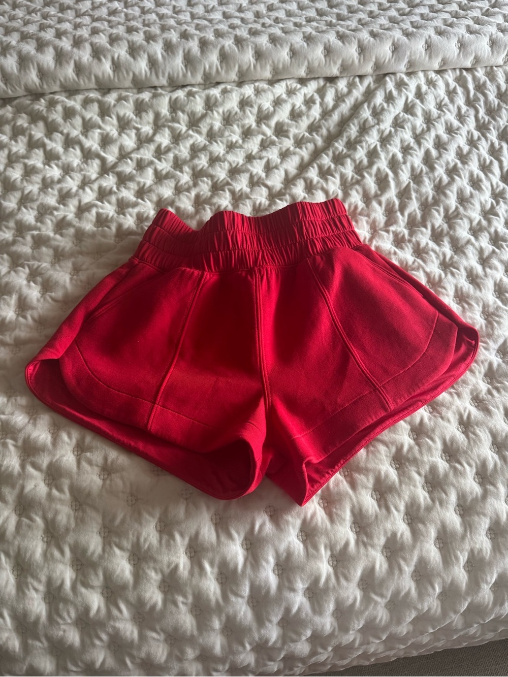 Abercrombie & Fitch YPB Bright Red High-Waist Athletic Shorts